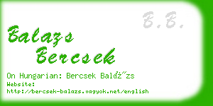 balazs bercsek business card